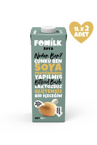 Fomilk Vegan Soya Sütü Laktozsuz 2'li 1 lt