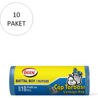 Ögem Kokulu Battal Boy 75x90 cm Çöp Poşeti 50x10 Adet Mavi