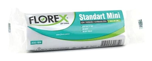 Florex 524 Kokulu Mini Boy 44x45 cm Çöp Poşeti 25 Adet Beyaz