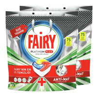 Fairy Platinum Plus Limon Tablet Bulaşık Makinesi Deterjanı 2x75 Adet