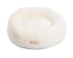Pet Comfort Hotel Yıkanabilir Tek Fonksiyonlu 50 cm Simit Kedi Yatağı Ekru