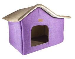 Lepus Yıkanabilir Tek Fonksiyonlu 55x40 cm Üstü Kapalı Kedi Yatağı Mor