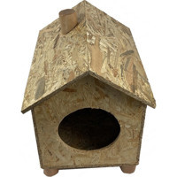 Reyo Yıkanabilir Tek Fonksiyonlu 43x40 cm Üstü Kapalı Kedi Yatağı Kahverengi