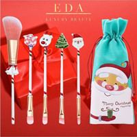 Eda Luxury Beauty Yılbaşı Özel 5'li Allık Eyeliner Far Makyaj Fırçası Seti