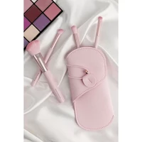 Naturalove Çantalı 4'lü Allık Eyeliner Far Makyaj Fırçası Seti