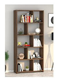 Moonlife London Çok Gözlü 5 Raflı Suntalam 70x160x20 cm Ceviz