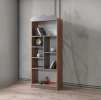 Sivas Gözde Mobilya Modern Dekoratif Genç Odası Çok Gözlü 6 Raflı Ahşap 67x37x171 cm Kahverengi