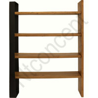 NTConcept Via Masif Ağaç 4 Raflı Ahşap 120 cm Ceviz
