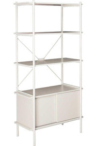Adore Mobilya Retro Tek Gözlü 3 Raflı Metal 80x163x40 cm Vizon
