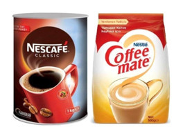 Nescafe Classic Teneke Granül Kahve 1 kg + Nestle Coffee Mate 500 gr