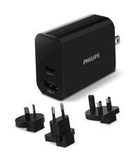 Philips DLP2621T 1 Type C - USB Kablolu 30 W Çoklu Şarj Hızlı Şarj Aleti Siyah