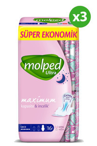 Molped Ultra Ultra İnce 16'lı Hijyenik Ped 3 Adet