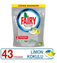 Fairy Platinum Limon Tablet Bulaşık Makinesi Deterjanı 43 Adet