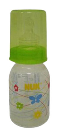 Nuk Polipropilen Gaz Yapmayan Antikolik Yavaş Akışlı 0-6 Ay Desenli Yeşil Biberon 110 ml