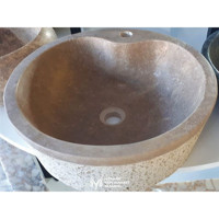Noche Traverten Klasik Tekli 100 cm Granit Tezgah Altı Oval Lavabo Krem