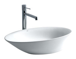 Lena Eh -4610Mb Klasik Tekli 140 cm Porselen Tezgah Üstü Oval Lavabo Beyaz