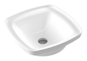 Serel HL36DXS110H Klasik Tekli 46 cm Seramik Tezgah Üstü Kare Lavabo Beyaz