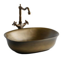 Lena Eh -4600Br Klasik Tekli 40 cm Seramik Seramik Oval Lavabo Bronz