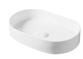 Lena E-W1202 Klasik Tekli Tezgah Üstü Oval Lavabo Beyaz