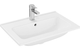 Vitra 7461L003-0002 Klasik Tekli 60 cm Seramik Tezgah Üstü Dikdörtgen Lavabo Beyaz