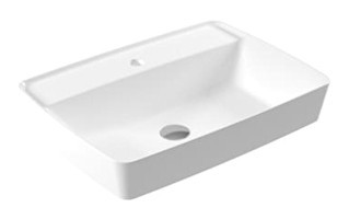 Serel RT30TXS110H Klasik Tekli Seramik Tezgah Üstü Dikdörtgen Lavabo Beyaz