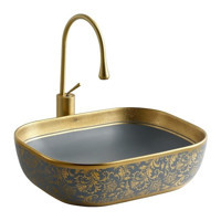 Lena Eh -4290Mga Klasik Tekli 400 cm Porselen Tezgah Üstü Oval Lavabo Altın