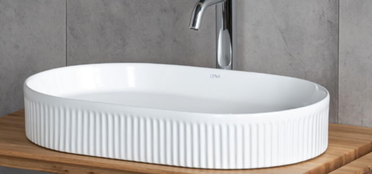 Lena EY-4701 Klasik Tekli Tezgah Üstü Oval Lavabo Beyaz