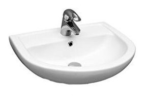 Serel EN01TDS110H Klasik Tekli 46 cm Seramik Tezgah Üstü Asimetrik Lavabo Beyaz