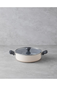 English Home Home Prego CeraWell Cam Kapaklı Seramik 26 cm Karnıyarık Tencere