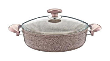 Oms Collection İndüksiyonlu Cam Kapaklı Granit 24 cm Karnıyarık Tenceresi