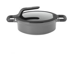 Berghoff Gem Stay Cool Gri İndüksiyonlu Cam Kapaklı Alüminyum 28 cm Karnıyarık Tenceresi