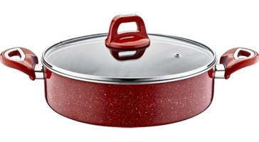 Kahramanlar Kiremit Cam Kapaklı Teflon 30 cm Karnıyarık Tenceresi
