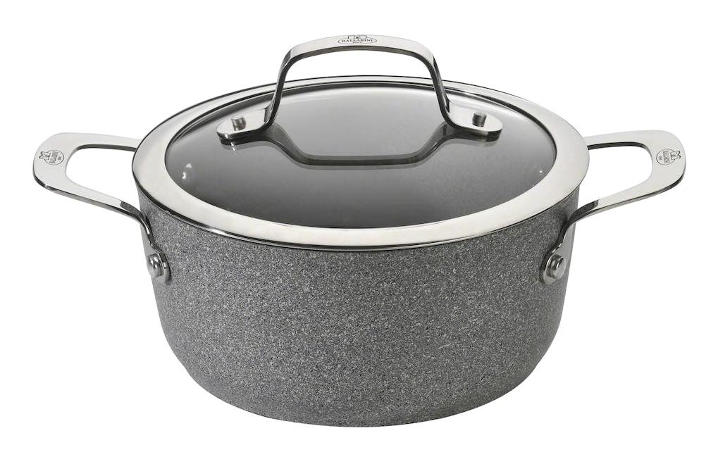 Ballarini 750028290 Salına İndüksiyonlu Cam Kapaklı Granit 24 cm Basık Tencere