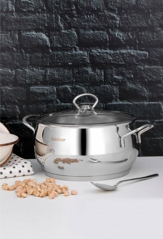 Cooker CKR-459 Lara Cam Kapaklı Çelik 24 cm Karnıyarık Tenceresi