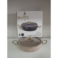 Evita Eco Bio Cam Kapaklı Granit 24 cm Karnıyarık Tenceresi