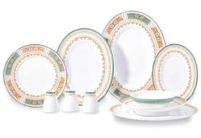 Korkmaz Bella Collection A8146 60 Parça 12 Kişilik Desenli Porselen Oval Yemek Takımı