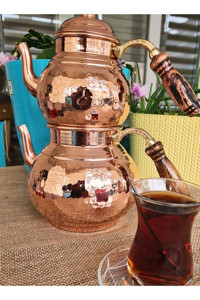 Alone Orta Boy Mini Bakır Çaydanlık Bakır
