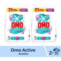 Omo Beyazlar-Renkliler İçin 100 Yıkama Toz Deterjan 2x7.5 kg