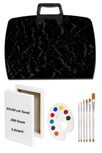 Acuto Keep Smile Siyah Plastik Resim Çantası 38x55 cm