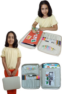 Wi Fro Next Craft Fermuarlı Bej Resim Çantası 27x35 cm