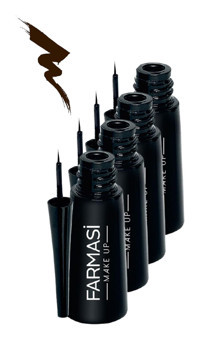 Farmasi Deep Look 4'lü Suya Dayanıklı Mat-Saten Koyu Siyah Kalıcı Fırça Uçlu Keçe Likit Eyeliner