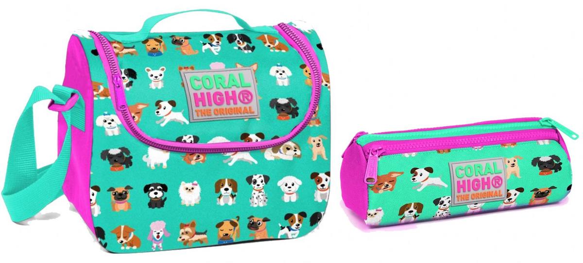 Coral High Köpek Balığı Termoslu Su Yeşili Beslenme Çantası + Kalemlik Seti