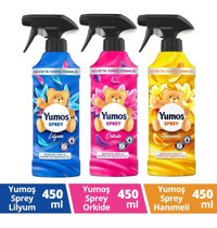 Yumoş Hanımeli Lilyum Orkide Kokulu Sprey Çamaşır Parfümü 3x450 ml