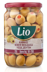 Lio Biberli Yeşil Zeytin Kavanoz 400 gr