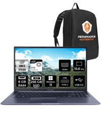 Asus Vivobook 15 X1502ZA-EJ1069 Dahili Intel Iris Xe Graphics Eligible Intel Core i5 1235U 8 GB Ram 256 GB SSD 15.6 inç Full HD Windows 11 Home Laptop + PER4 Çanta