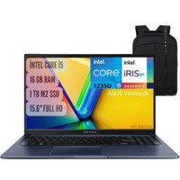 Asus Vivobook X1502ZA-EJ16441 Dahili Intel Iris Xe Graphics Eligible Intel Core i5 1235U 16 GB Ram 1 TB SSD 15.6 inç Full HD Windows 11 Pro Laptop + Notebook Çanta