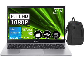 Acer Aspire 3 A315-59G NXK6WEY00232 Harici GeForce MX550 Intel Core i5 1235U 64 GB Ram 2 TB SSD 15.6 inç Full HD Windows 11 Home Laptop + Çanta