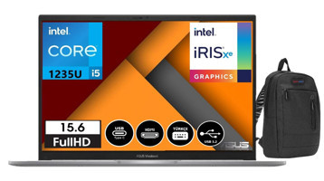 Asus Vivobook X1504ZA-BQ45038 Dahili Intel Iris Xe Graphics Eligible Intel Core i5 1235U 16 GB Ram 512 GB SSD 15.6 inç Full HD Windows 11 Pro Laptop + Çanta