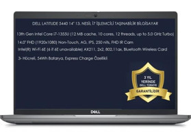 Dell Latitude 5440 Dahili Intel Iris Xe Graphics Eligible Intel Core i7 1355U 32 GB Ram 1 TB SSD 14 inç Full HD Windows 11 Pro Laptop