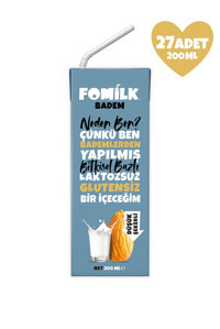 Fomilk Vegan Badem Sütü Laktozsuz 27'li 200 ml